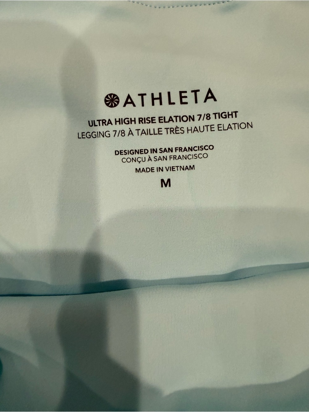 Athleta Aqua Blue Ultra High Rise Elation 7/8 Tight leggings M - Picture 6 of 8